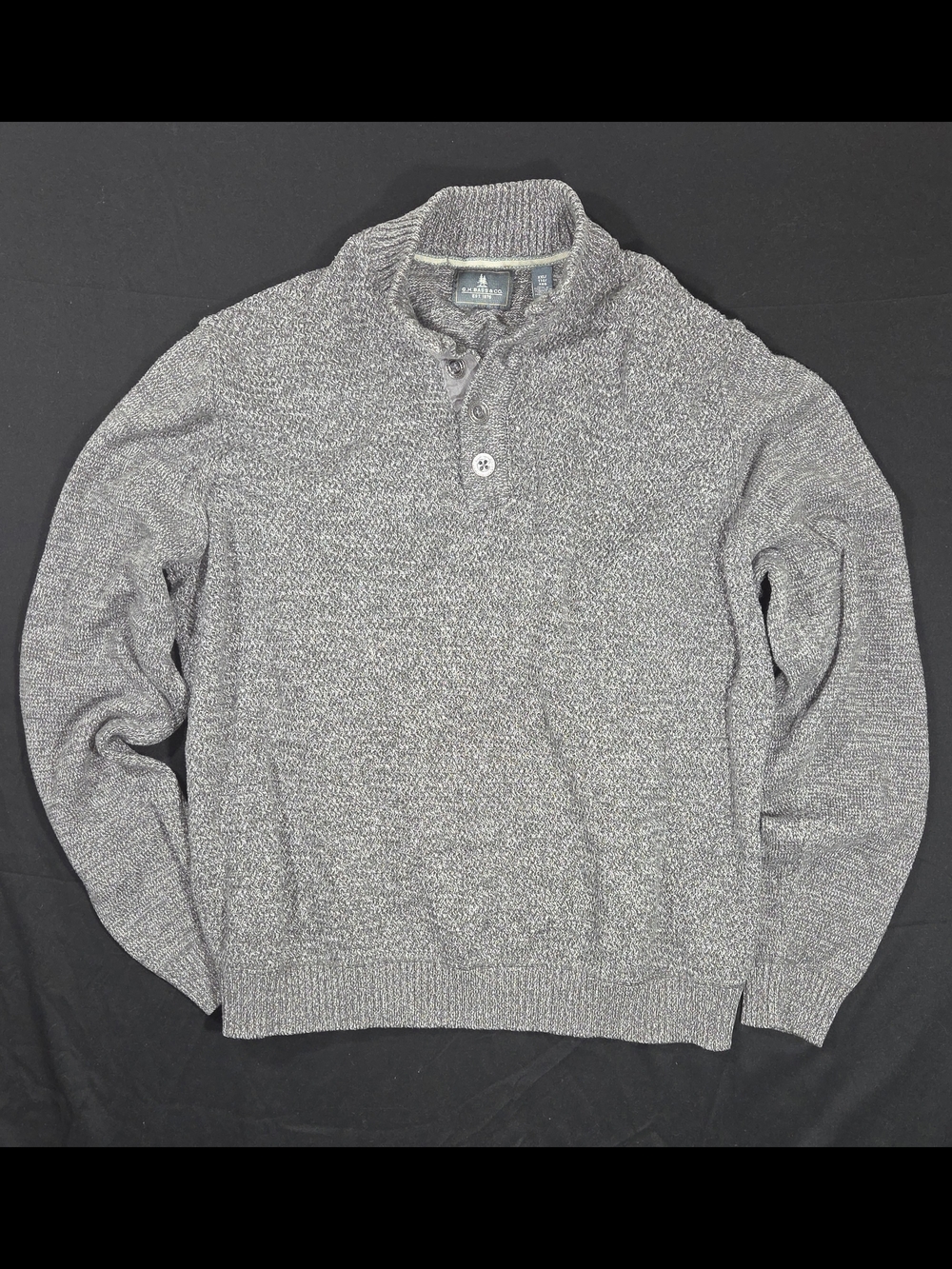 G.H. Bass & Co. Men's Heather Gray Zip-Front Knit Sweater